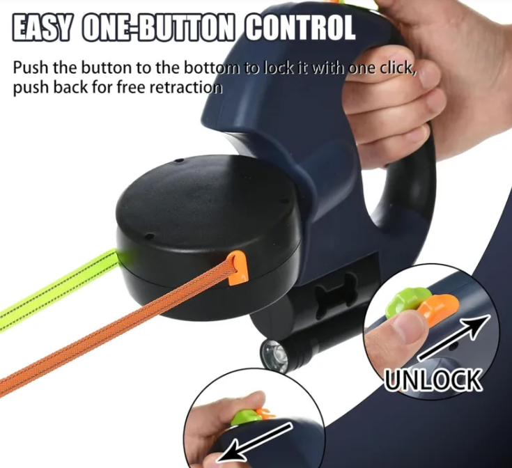 Retractable TwinPaw Leash