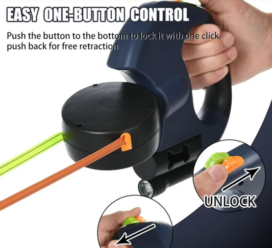 Retractable TwinPaw Leash